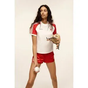 adidas sporty & rich 赤 ストライプ ショートパンツ adidas X Sporty & Rich Shorts in Red | Lyst